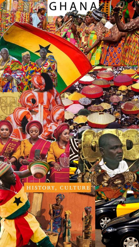 #ghana #moodboard #collage #culture #afrique #accra #royauté Ghana Wallpaper, Ghana Poster, Culture Moodboard, Ancient Ghana, Ghana Aesthetic, Kenya Aesthetic, Igbo Culture, Culture Collage, Ghana Culture