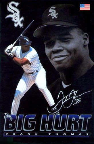 The Big Hurt Frank Thomas Baseball Legends, Chicago White Sox Baseball, Nfl Football 49ers, Football 49ers, White Sox Baseball, Baseball Pitching, Sports Posters, Frank Thomas, Chicago Sports