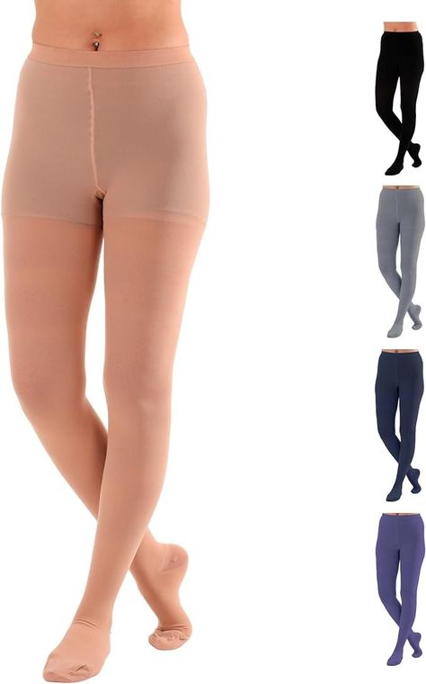 Amazon.com: ABSOLUTE SUPPORT Made in USA - Womens Opaque Compression Tights 20-30mmHg for Circulation - Graduated Compression Hose for Varicose Veins, Lymphedema, Pain Relief - Beige, X-Large - A204BE4 : Health & Household Compression Hose, Compression Pantyhose, Compression Stockings, Compression Tights, Chronic Illness, Pain Relief, Made In Usa, Stockings, Tights