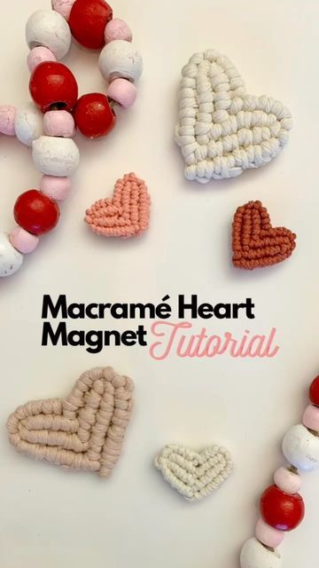 Macrame 2mm Projects, 4mm Macrame Projects, Love One Another Craft, Macrame Magnets Diy, Macrame Magnet Diy, Macrame Magnets, Macrame Magnet Ideas, Macrame Magnet Tutorial, Macrame Magnet