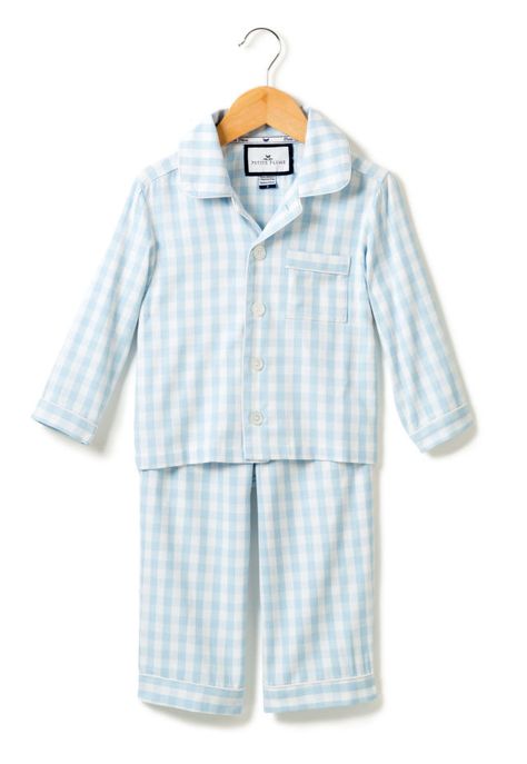 Where to Buy the Outfit Prince George Wore to Meet President Obama (www.petite-plume.com) Light Blue Gingham, Classic Pajamas, Blue Gingham, Gingham Check, Cotton Pyjamas, Kids Pajamas, Big Kid, Baby Sets, Big Kids