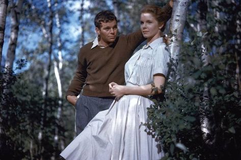 Russ Tamblyn as Norman Page and Diane Varsi as Allison MacKenzie in the film version of ‘Peyton Place’ (1957) Russ Tamblyn, Peyton Place, Mia Farrow, Color Film, Melodrama, July 16, Golden Age Of Hollywood, Soap Opera, 35mm Film