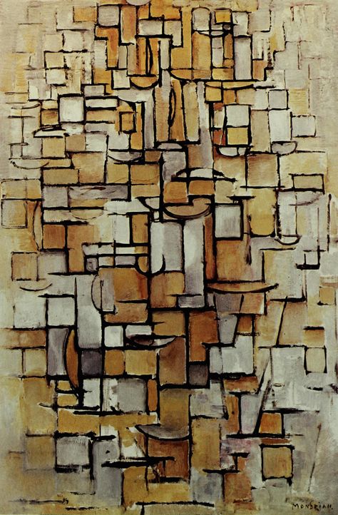 Composition, Tableau I 1912-13, oil on canvas, 37x251 (96 x64cm) Kroller-Miiller Museum, Otterlo Piet Mondrian Painting, Mondrian Art, Istoria Artei, Dutch Painters, Piet Mondrian, Dutch Artists, Cubism, Art Movement, Art History