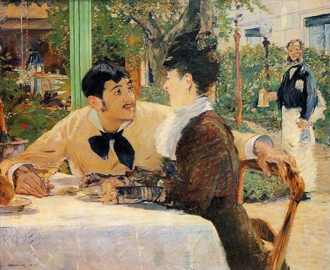 https://flic.kr/p/KV9GAA | Chez le Pere Lathuille - 1879 - Musee des Beaux-Arts de Tournai - Painting - oil on canvas | Edouard Manet Manet Paintings, Eduard Manet, Edouard Manet Paintings, Manet Art, Degas Paintings, Edouard Manet, Academic Art, Art Movements, History Of Art