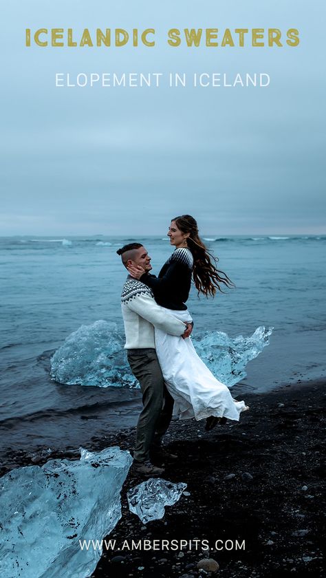 Elopement couple wearing Icelandic sweaters Europe Elopement, Icelandic Sweaters, Romantic Adventures, Iceland Wedding, Elopement Packages, Elopement Wedding, Elopement Inspiration, Adventure Elopement, Elope Wedding