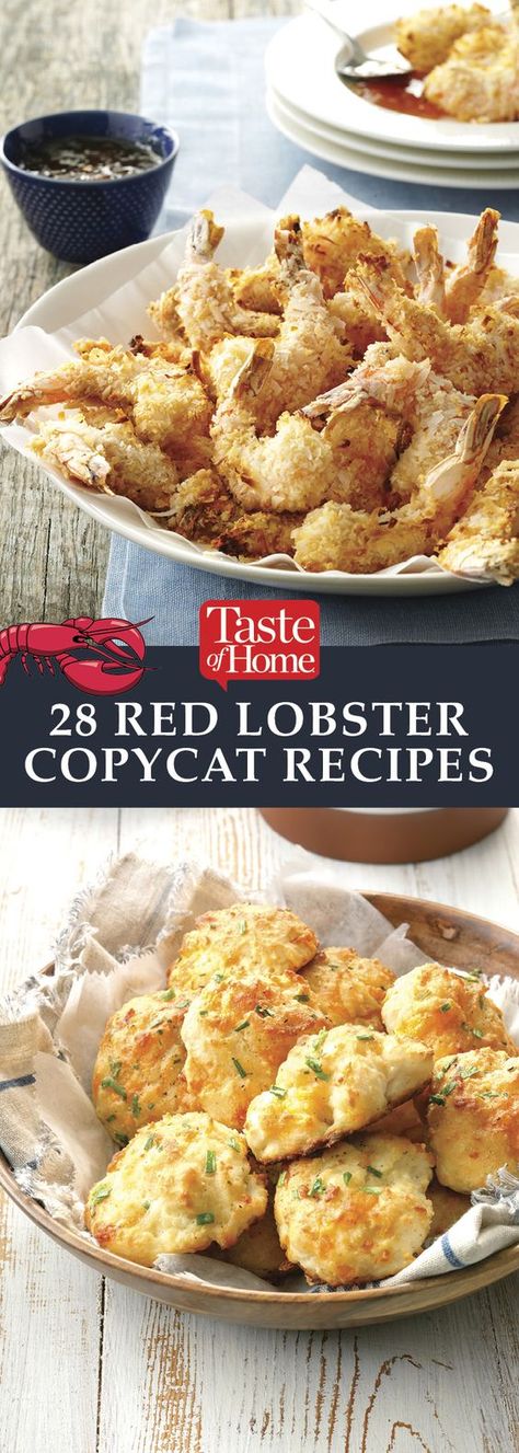 28 Red Lobster Copycat Recipes (from Taste of Home) Cheeseburger Burritos, Copycat Meals, Red Lobster Copycat, Recipes Copycat, Restaurant Recipes Famous, Restaurant Copycat, Copykat Recipes, Lobster Recipes, Seafood Appetizers