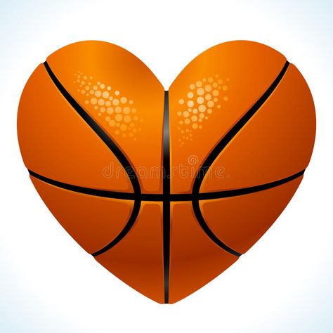 Ball For Basketball, Valentine Drawing, Basketball Heart, Shape Of Heart, Shape Vector, Valentine Coloring Pages, Heart Vector, Heart Illustration, Basketball Ball