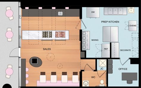 Hello Cupcake | Bakery Blueprint, Small Bakery Layout, Micro Bakery Layout, Bakery Layout Floor Plans, Bakery Kitchen Layout Floor Plans, Baking Room Design, Small Bakery Kitchen Layout, Backyard Bakery, Small Home Bakery