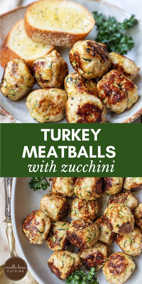 Ground Turkey Meatball Recipes Healthy, Ground Turkey Zucchini Meatballs, Turkey Meatballs With Veggies, Turkey Meatball Lunch Prep, Zucchini Chicken Meatballs, Ground Turkey Lunches, Meatballs Lunch Ideas, Zucchini Turkey Meatballs, Zucchini And Ground Chicken Recipes