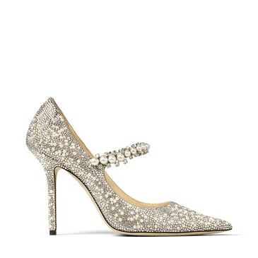 Jimmy Choo BAILY 100 4192995 Designer Wedding Shoes, Rhinestone High Heels, Wedding Shoes Heels, Ballet Pink, Point Shoes, Satin Pumps, Mary Jane Pumps, Bride Shoes, Evening Shoes