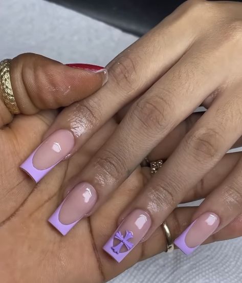 Purple Acrylic Nails, Hard Nails, Diy Acrylic Nails, Girly Acrylic Nails, Cute Acrylic Nail Designs, French Tip Acrylic Nails, Work Nails, Short Square Acrylic Nails, Long Square Acrylic Nails