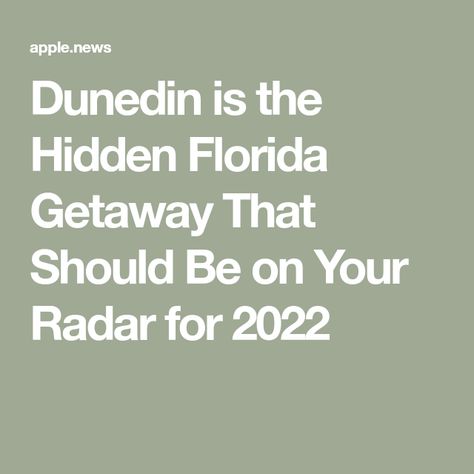 Dunedin is the Hidden Florida Getaway That Should Be on Your Radar for 2022 Dunedin Florida, Florida Getaway, Gulf Coast, Southern Living, New Wave, Florida, Energy, Travel