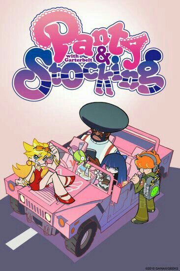 Anime Info, Panty And Stocking Anime, Panty Stocking, Panty And Stocking, Candy Treats, Pink Cadillac, Fallen Angels, Anime Wall Art, Powerpuff Girls