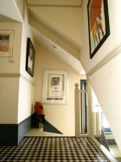 Charcoal Skirting Boards, Painted Skirting, Sanctuary House, Bedroom Tile, Floor Skirting, House Colour, Rose Uniacke, Tiled Hallway, Dado Rail