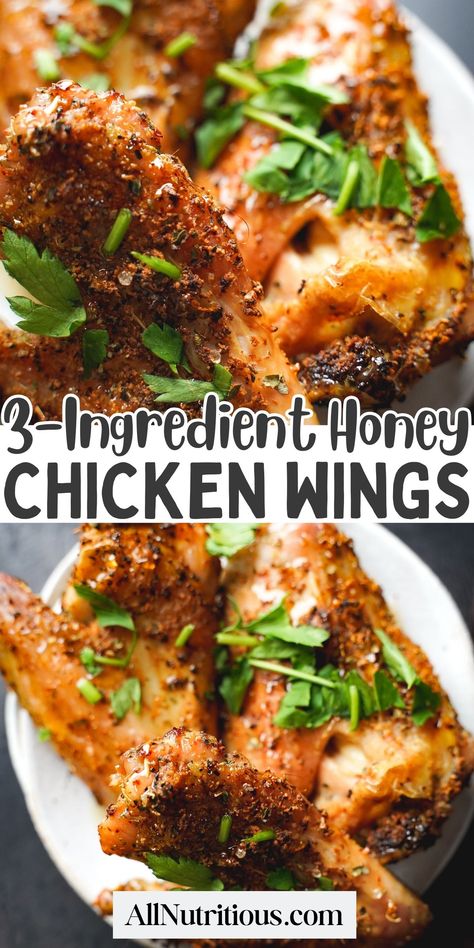 You can still enjoy delicious chicken wings on a healthy diet when you make these flavorful 3-ingredient honey chicken wings. This healthy chicken dinner is also perfect for a healthy summer bbq with your family. It's overall a yummy 3 ingredient recipe. Easy Clean Family Dinners, Keto Chicken Wings Recipes, Healthy Chicken Wing Recipes, Sweet Chicken Recipes, Healthy Chicken Wings, Fast Healthy Dinner, Chicken Crockpot Recipes Healthy, Easy High Protein Meals, Pre Made Meals