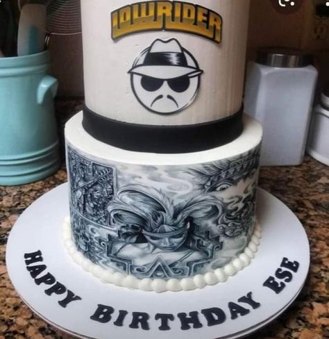 Lowrider Birthday Cake, Car Cake Ideas, Cholo Party Decorations, Gangster Party, Vegas Cake, Cholo Art, Custom Birthday Cakes, Birthday Cake Ideas, Car Cake