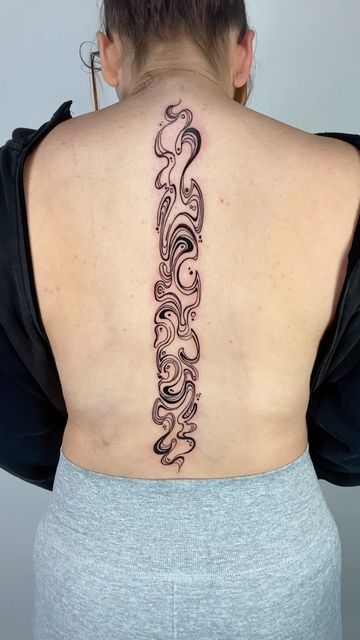 Marble Effect Tattoo, Marbling Tattoo, Marble Tattoo Design, Swirls Tattoo, Marble Tattoo, Swirly Tattoo, Planet Tattoo, Swirl Tattoo, Spinal Tattoo