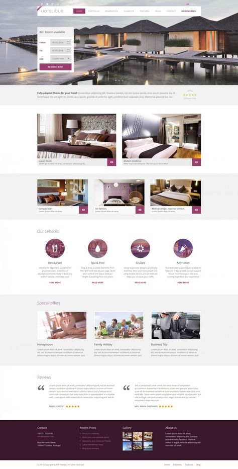 Responsive Web Design Inspiration, Hotel Website Design, Hotel Booking Website, Webdesign Inspiration, Hotel Website, Homepage Design, Web Ui Design, Wordpress Design, Website Design Layout