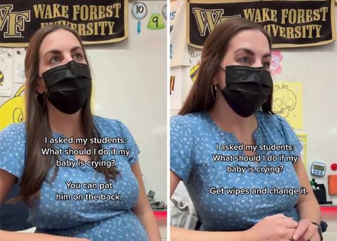 Pregnant Teacher Asks Her 6-Year-Old Students To Give Her Parenting Advice And Gets These 16 Hilarious Responses Pregnant Student, Pregnant Teacher, Crying Baby, Ivf Cycle, In Vitro Fertilization, Premature Baby, Elementary School Teacher, Baby Crying, Kids Writing