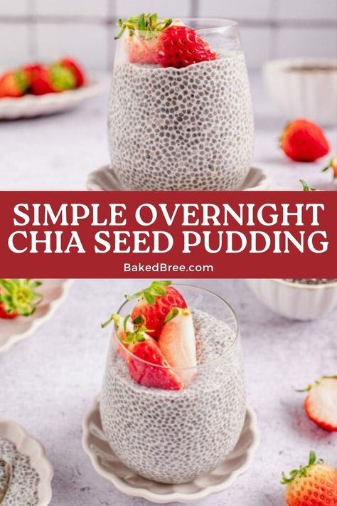 Simplify your breakfast routine with our Quick & Easy Overnight Chia Pudding recipe! Combine chia seeds, almond milk, and optional honey in a jar, chill overnight, and wake up to a ready-to-eat treat. Vanilla Chia Seed Pudding Recipe, Chia Seed Pudding Almond Milk, Overnight Chia Seed Pudding, Chai Pudding, Baked Bree Recipe, Vanilla Chia Seed Pudding, Overnight Chia Pudding, Chia Pudding Breakfast, Overnight Chia