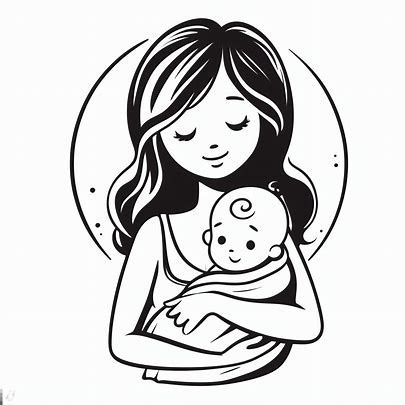 single mother black and white clipart images - Pencipta Imej daripada Microsoft Designer Mother Clipart Black And White, Mother Clipart, Clip Art Black And White, Black And White Clipart, Simple Sketches, 8 Mart, Pregnancy Books, Mother Images, Mehndi Designs Bridal Hands