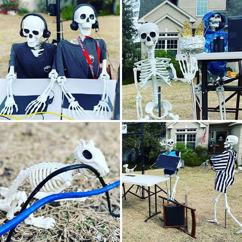 Day 23: Skeleton Esports Championship Halloween Skeleton Decorations Outdoor Ideas, Trunk Or Treat With Skeletons, Trunk Or Treat Skelton Ideas, Football Skeleton Yard Display, Lawn Skeleton Ideas, Skeleton Trunk Or Treat Ideas For Cars, 5ft Skeleton Ideas, Skeleton Poses Halloween Outdoor, Posing Skeletons For Halloween