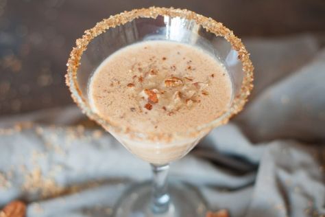 1 oz Butter Pecan Appalachian Sippin’ Cream 1.5 oz dark rum 1 oz half and half Combine ingredients in a shaker with ice. Shake well and strain into a martini glass. Garnish with toasted pecans. Moonshine Martini, Butter Pecan Moonshine, Moonshine Cocktails, Pecan Desserts, Fall Drink, Moonshine Recipes, Drink List, Italian Pizza, Butter Pecan