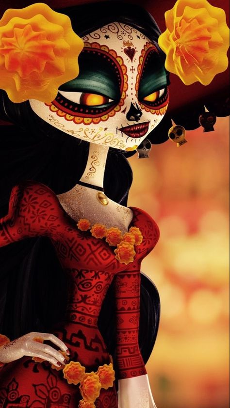 La Muerte Book Of Life Makeup, Book Of Life Movie, Day Of The Dead Makeup, Catrina Tattoo, Sugar Skull Artwork, Whats Wallpaper, Dead Makeup, Modele Pixel Art, Day Of The Dead Art