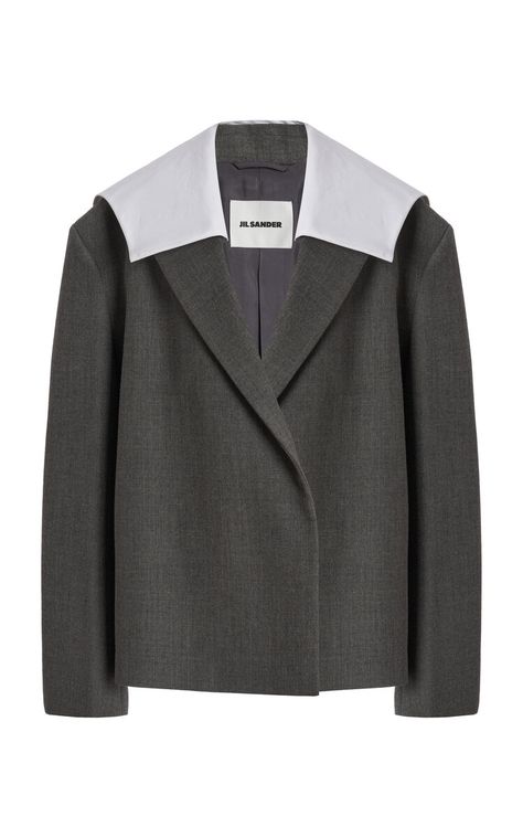 Oversized Wool-Canvas Blazer By Jil Sander | Moda Operandi Sailor Collar, Fantasy Gowns, The Grey, Jil Sander, Sanders, Moda Operandi, Oversized Fits, Fashion Collection, Double Breasted