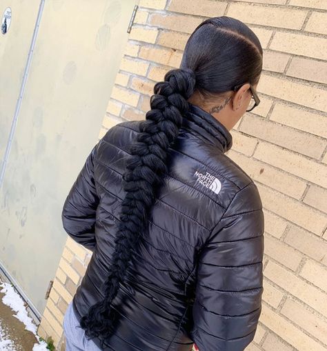 Sleek Fishtail Ponytail Black Women, Fishtail Braid Hairstyles Black Women Ponytail, Kali Hairstyles, Butterfly Braid Ponytail, One Braid Ponytail, Butterfly Ponytail, Braided Ponytail Black Hair, Braid Pony, Braided Ponytails