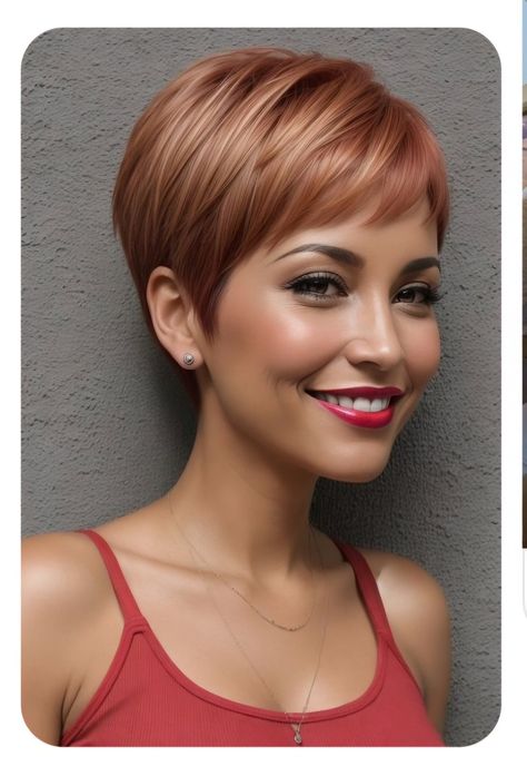 Caramel Pixie Haircut, Copper Pixie Cut, Medium Pixie, Hair Cut Guide, Chemo Hair, Shaggy Short Hair, Super Short Hair, Short Hair Color, Penteado Cabelo Curto