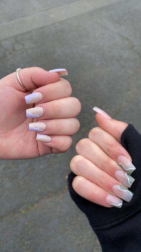 Nail Ideas For Friends, Simple Matching Nails With Best Friend, Nail Art Designs For Best Friends, Nail Designs Matching, Matching Nails With Your Bestie, Matching Nail Art With Best Friend, Bff Acrylic Nails, Matching Bff Nail Ideas, Nails Acrylic Matching Bff