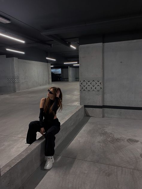 Car Park Aesthetic Photoshoot, Car Parking Photoshoot, Parking Pictures Instagram, Underground Parking Photoshoot, Parking Photoshoot Ideas, Parkade Photoshoot, Garage Photoshoot Aesthetic, Car Garage Photoshoot, Car Park Pics