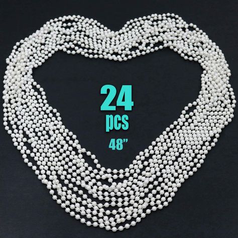 AmazonSmile: GIFTEXPRESS 24 PCS White Pearl Bead Necklaces, Bulk Faux Pearl Necklaces, Mardi Gras Beaded Necklaces for Wedding, Birthday, Tea Party Favors, Gatsby theme Decorations : Home & Kitchen Necklaces For Wedding, Gatsby Wedding Decorations, Tea Party Centerpieces, Fake Pearl Necklace, Birthday Tea Party, Gatsby Themed Party, Tea Party Favors, Gatsby Theme, Backdrops Necklace