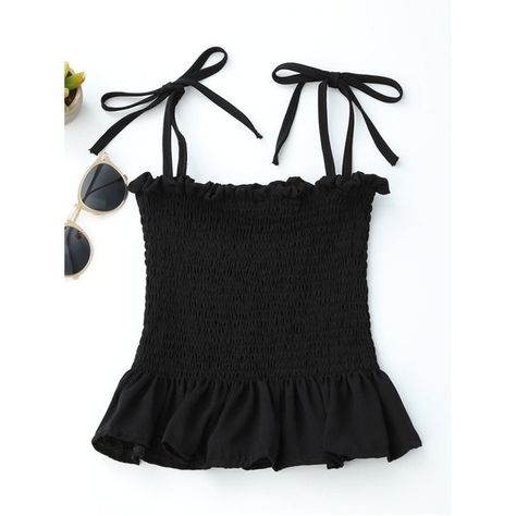 Spaghetti Strap Smocked Peplum Tank Top Black ($14) ❤ liked on Polyvore featuring tops, peplum tank top, peplum tops, spaghetti strap tank tops, spaghetti strap top and peplum tanks Peplum Tank Top, Summer Clothes, Tops For Women, Fashion Killa, Cute Tops, Summer Shirts, Spring Summer Fashion, Syrup, Dream Closet