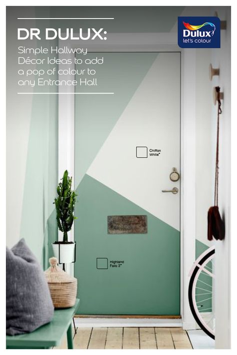 Create a geometric paint effect on your hallway doors. Painted Bedroom Doors, Entrance Corridor, Hallway Paint, Aesthetic Interior Design, Art Deco Interior Design, Wall Painting Decor, Beautiful Interior Design, Studio Interior, Bedroom Doors