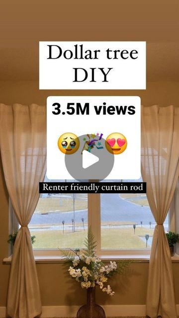 Sana Khan ♡ on Instagram: "Under $5 Renter Friendly Curtain Rod Hack 😉

Dollar tree hack• Dollar tree DIY • DIY• DIY curtain rod• Hacks• DIY hacks• Renter friendly DIY• Dollar tree hack

Made this budget friendly DIY curtain rod for my Loft window🪟
Everything in the video is from Dollar tree except The curtains 

Got this beautiful curtains from @jc_rug 
Great material and the color is just what I wanted for my Loft window 😊✨🤍

#diycrafts #dollartree #dollartreehacks #diy #diyhomedecor #diycurtainrod #diyideas #diyhome #diyhomeprojects #diyblogger #instadaily #homedecor #diydecoration #dıy #dollartreeobsessed #diycrafts #explore #exploreeverything #instadiy #dahlias_team

Let me know if you like this DIY and want to see more 👇" Dollar Tree Curtains Diy, Curtains Hacks Diy, Diy Window Covering Ideas, Curtain Hacks Living Room, Renter Friendly Curtains, Picture Window Curtains, Homemade Curtain Rods, Renter Friendly Diy, Curtains Without Rods