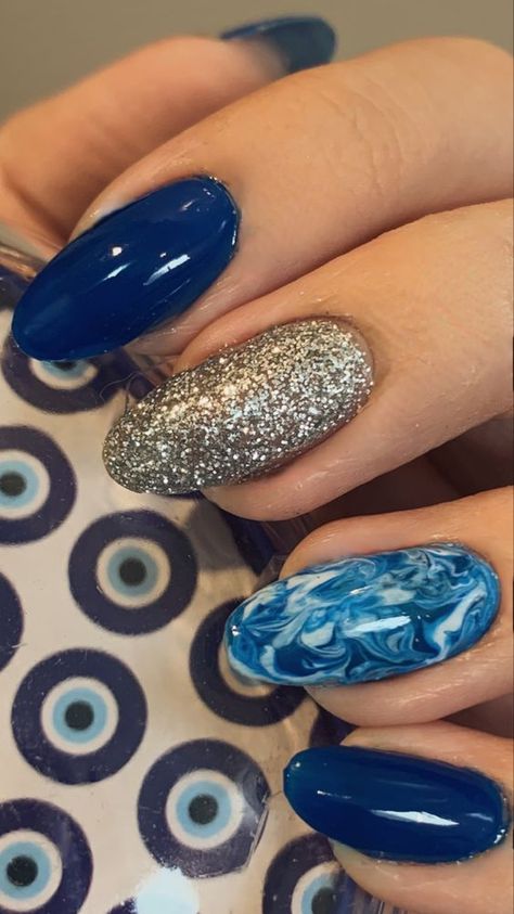 Nail Time, Nails Desing, Nails Inspo, Makeup Eyeliner, Nail Decorations, Perfect Nails, Blue Nails, False Nails, Nail Designer