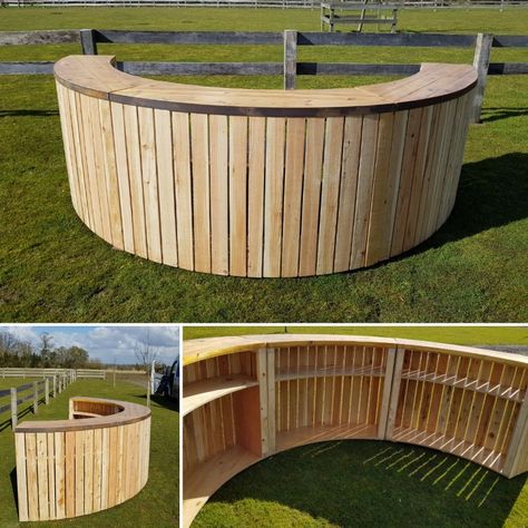 Introducing our curved rustic bar, currently available as a semi circular bar with a full circle coming soon! Contact us for a quotation. www.alfrescohire.co.uk 01279 870997 #weekend #rustic #barhire #eventhire #woodenbar #woodenbarrel #curvedbar Diy Outdoor Bar, Funky Painted Furniture Diy, Event Bar, Portable Bar, Dance Floors, Homemade Tables, Painted Furniture Diy, Diy End Tables, Rustic Bar