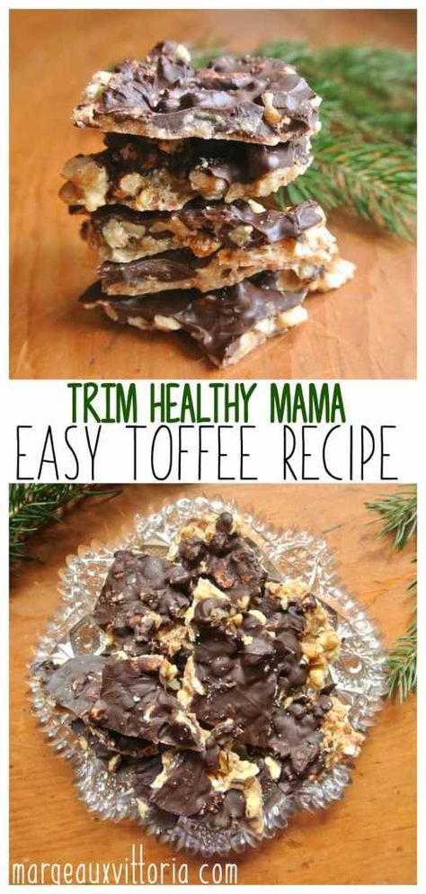 Quick and Easy Trim Healthy Mama Toffee (S) | Margeaux Vittoria Doctor Tips, Christmas Toffee, Healthy Sugar Alternatives, Easy Toffee, Trim Healthy Mama Dessert, Trim Healthy Momma, Toffee Recipe, Trim Healthy Mama Recipes, Overnight Oat