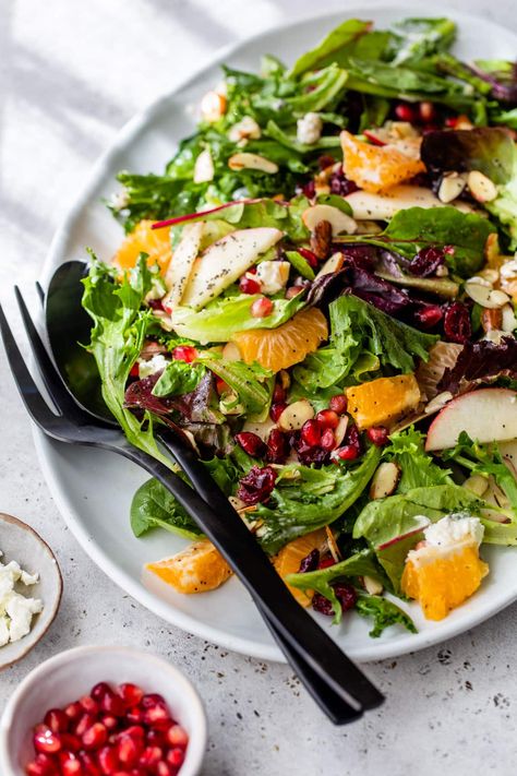 Mandarin Orange Salad Green Salad With Mandarin Oranges, Salads With Mandarin Oranges, Apple Orange Salad, Salad With Mandarin Oranges, Tangerine Salad, Salad Orange, Citrus Salad Recipes, Mandarine Recipes, Mandarin Salad