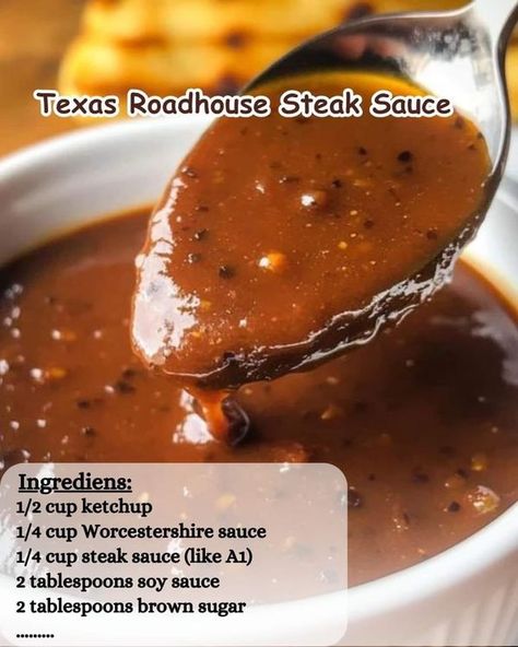 Easy Quick Recipes | Texas Roadhouse Steak Sauce | Facebook Hamburger Sauce Recipes, Texas Roadhouse Steak, Easy Quick Recipes, Hamburger Sauce, Homemade Sauce Recipes, Salad Dressing Recipes Homemade, Roast Beef Recipes, Condiment Recipes, Gravy Sauce