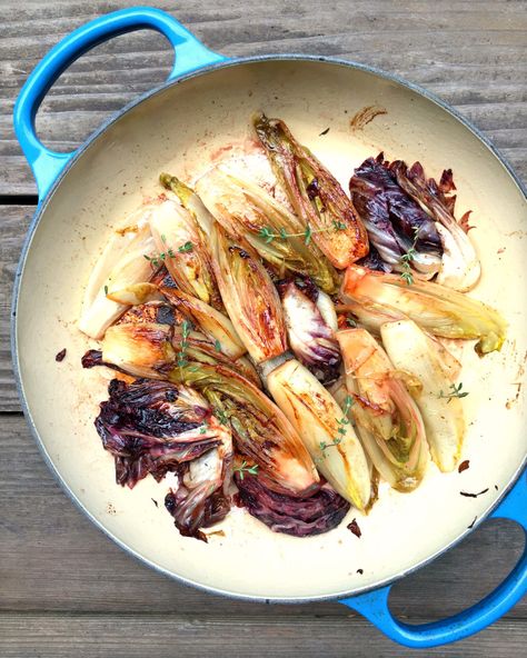 Balsamic Braised Chicories – TasteFood Chicory Recipe, A Spoonful Of Sugar, Leafy Vegetables, Leafy Greens, Cold Season, Fresh Lemon Juice, Small Bowls, The Winter, The Garden