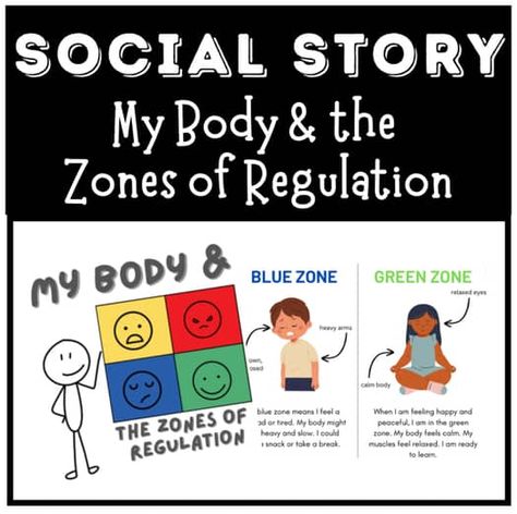 Social Story - My Body & the Zones of Regulation by Minds of ALL Kinds Kaci Zones Of Regulation For Kindergarten, Zones Of Regulation Check In Classroom, Zones Of Regulation Check In Chart, What Zone Are You In Zones Of Regulation, Zones Of Regulation Check In, Zones Of Regulation, Green Zone, The Zone, Blue Zones