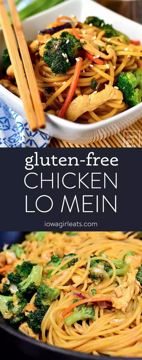 Gluten Free Chinese Food, Gluten Free Chinese, Chicken Lo Mein, Homemade Chinese Food, Lo Mein Recipes, Iowa Girl Eats, Lo Mein, Gluten Free Living, Gluten Free Dairy Free Recipes