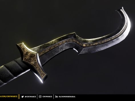 Khopesh Fantasy Art, Khopesh Fantasy, How To Make Decorations, Knife Art, Metal Gear, Unreal Engine, Elder Scrolls, Skyrim, Ancient Egypt