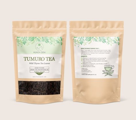 Pouch Label Design Premium Quality !! ORDER NOW !! Fish Packaging, Thyme Tea, Coffee Pouch, Natural Decongestant, Organic Labels, Tea Labels, Tea Packaging Design, Labels Design, Packaging Label Design