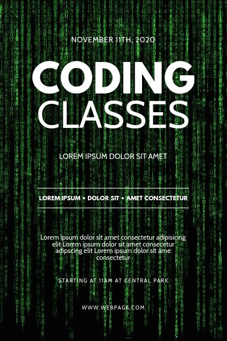 Coding Classes Flyer Design Template | PosterMyWall Classes Poster, Coding Design, Event Poster Template, Coding Class, Coding School, 3rd Grade Math Worksheets, Class Poster, Church Media Design, Poster Template Free