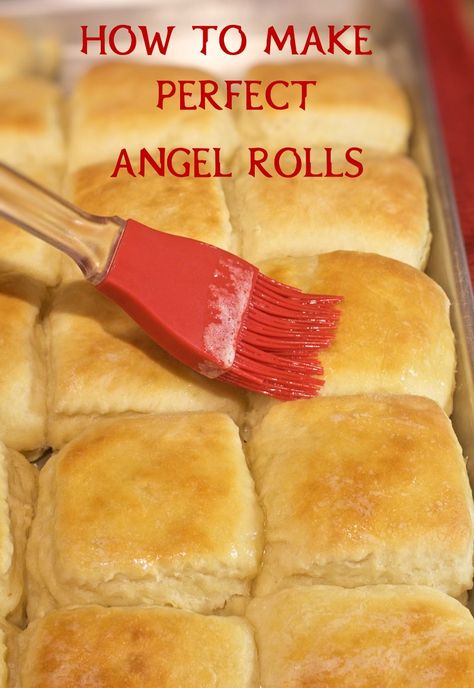 See how easy it is to make these melt-in-your-mouth dinner rolls with my tips.  You can make the dough ahead of time and refrigerate it until you're ready to bake the rolls.  This is a great recipe to make, if you've never made rolls before. #howto #dinnerrolls #angelrolls Angel Rolls Recipe, Angel Rolls, My Country Table, Angel Biscuits, Recipes With Yeast, How To Make Caramel, Yeast Breads, Country Table, Baked Rolls