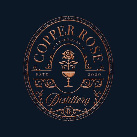 Vintage Logos Ideas, Distillery Logo Design, Alcohol Logo Design, Vintage Card Design, Vintage Branding Design, Vintage Badge Logo, Winery Logo, Tea Graphic, Luxury Graphic Design